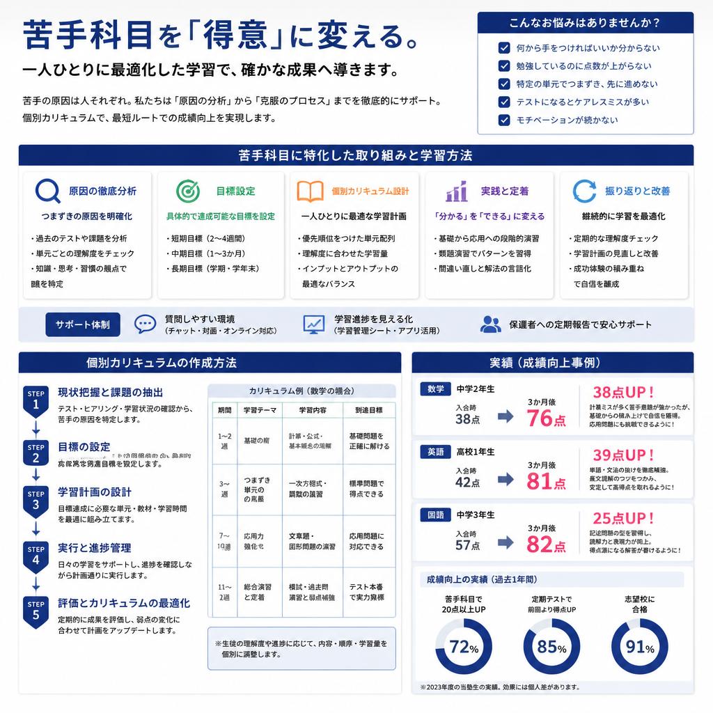 4. 苦手克服のための特別プラン