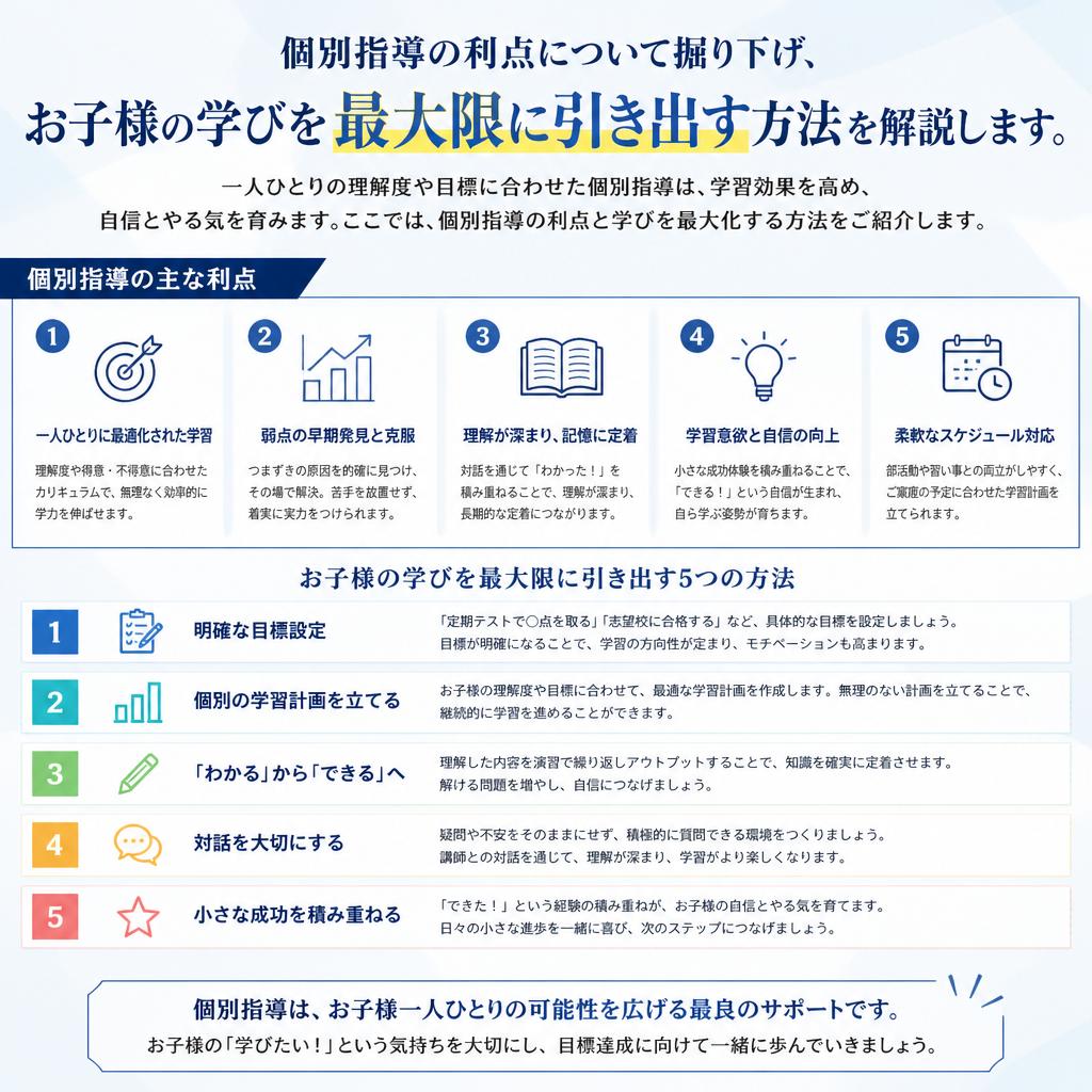 小学生対象の個別指導がもたらすメリット