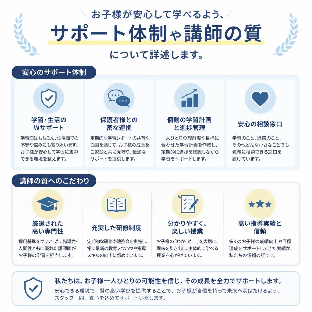 安心して通えるサポート体制