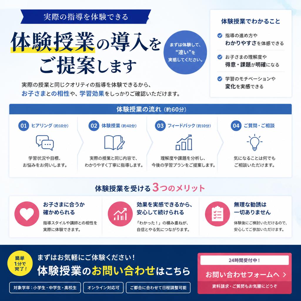 7. まずは体験授業を受けてみよう！