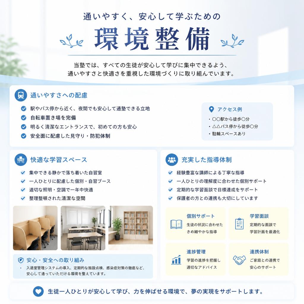 安心して通える塾の環境づくり