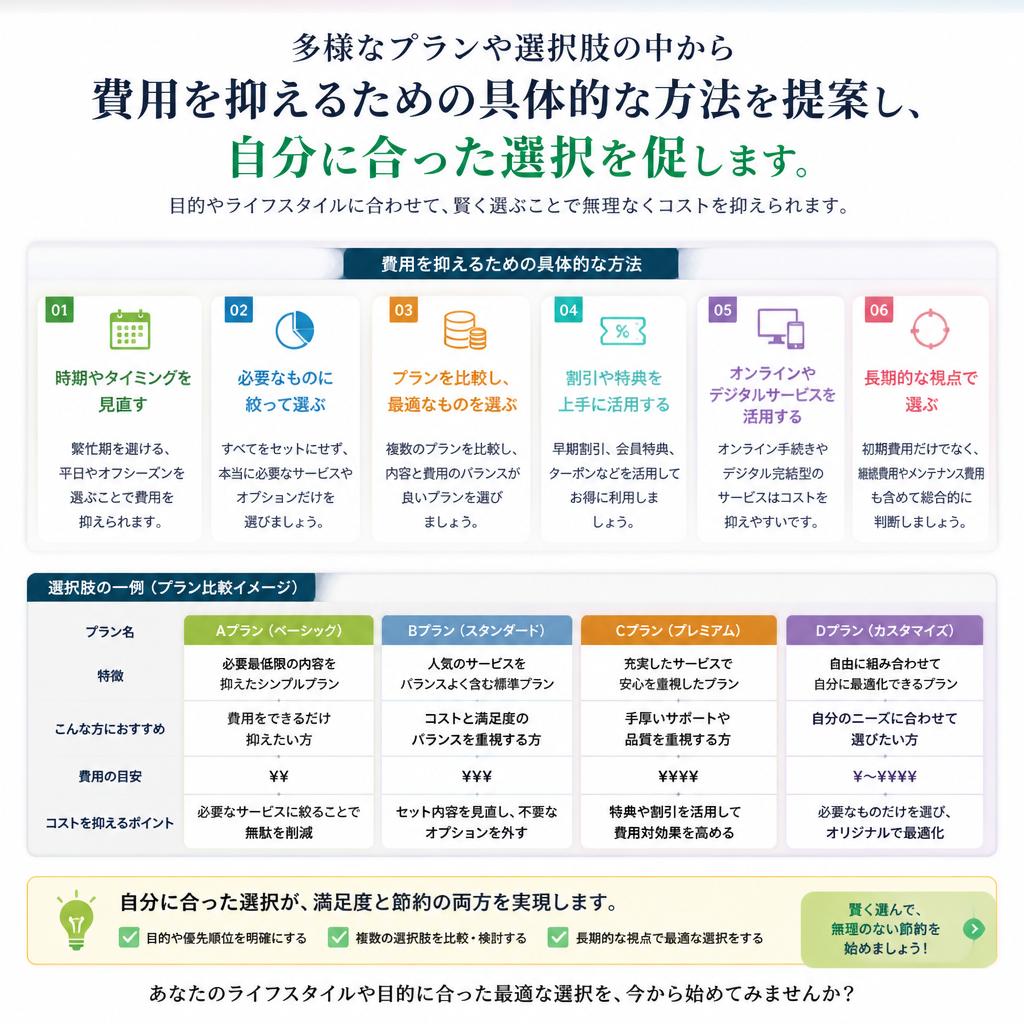 費用を抑えるための選択肢とは？