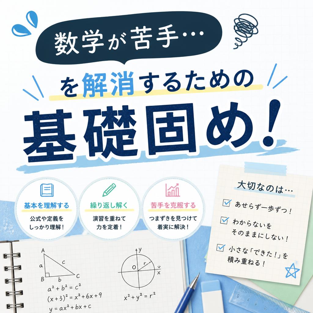 中学数学で点数が取れない原因とは？元高校教員が教える基礎固め