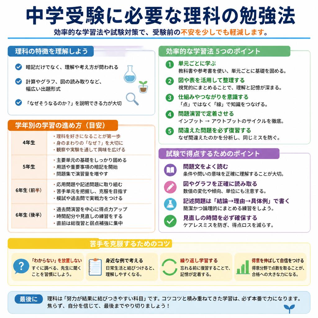 中学受験に向けた理科の勉強法
