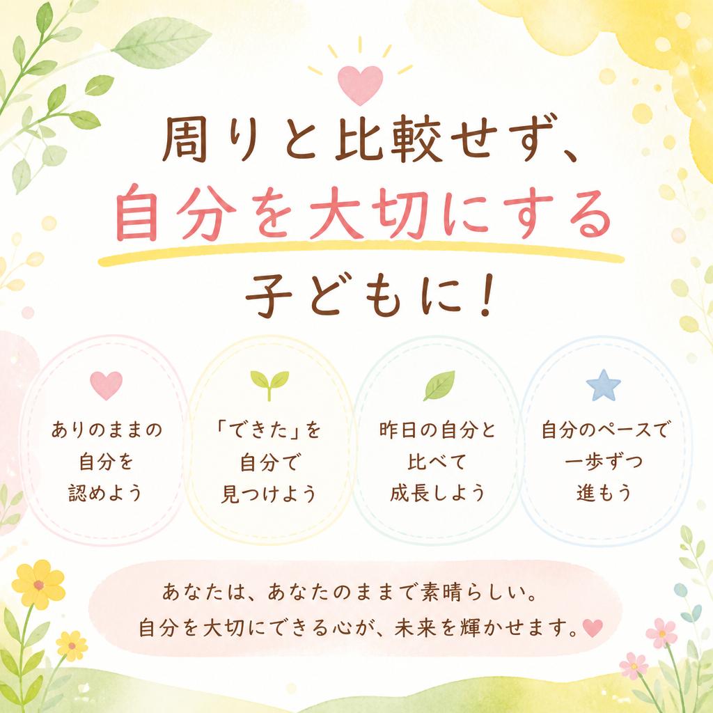 周りと比較せず、自分を大切にする子どもに！