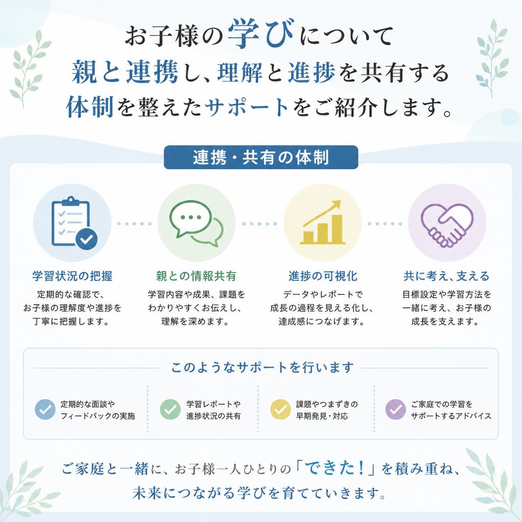 親と塾が連携する安心サポート